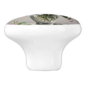 明るい赤紫色の花 セラミックノブ (側面)