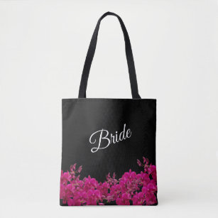 明るい赤紫色の蘭を咲かせる黒い花嫁 –  トートバッグ
