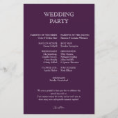 明るい赤紫色の魅力化：水彩結婚式 プログラム (裏面)