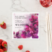 明るい赤紫色の魅力化：水彩 スタンダードカクテルナプキン (インサイチュ)