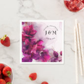 明るい赤紫色の魅力化：水彩 スタンダードカクテルナプキン (インサイチュ)