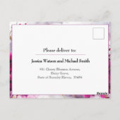 明るい赤紫色の魅力化：水彩 ポストカード (裏面)