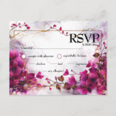 明るい赤紫色の魅力化：水彩 ポストカード (正面)