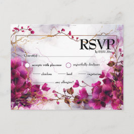 明るい赤紫色の魅力化：水彩 ポストカード