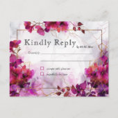 明るい赤紫色の魅力化：水彩 ポストカード (正面)