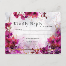 明るい赤紫色の魅力化：水彩 ポストカード