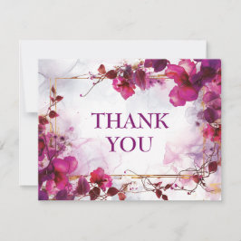 明るい赤紫色の魅力化：水結婚色の サンキューカード