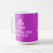 明るい赤紫色は穏やかなマグ| Personalizableの文字を保ちます コーヒーマグカップ (正面左)