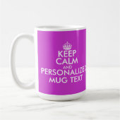 明るい赤紫色は穏やかなマグ| Personalizableの文字を保ちます コーヒーマグカップ (左)