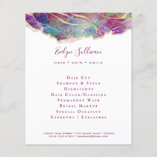 明るい赤紫色アクアマリンオパールデザインフライヤー チラシ