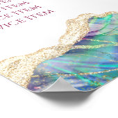 明るい赤紫色アクアマリンオパールデザイン価格表ポスター ポスター (角)