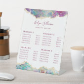 明るい赤紫色アクアマリンオパールデザイン価格表 台座サイン (インサイチュ)