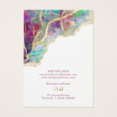 明るい赤紫色アクアマリン光ネックレスディスプレイカード (裏面)