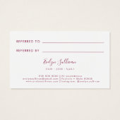 明るい赤紫色アクアマリンopalデザイン紹介カード (裏面)