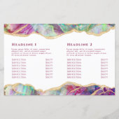 明るい赤紫色アクアマリンopalデザイン2折パンフレット (裏面)