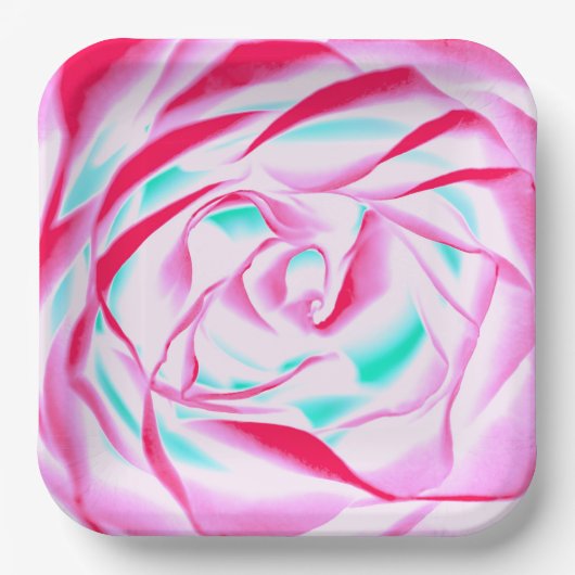 明るい赤紫色アクア紙プレート ペーパープレート (正面)