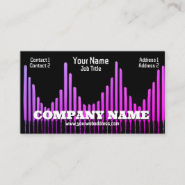 明るい赤紫色イコライザバー波形オーディオサウンドDJ 名刺
