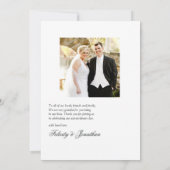 明るい赤紫色エレガントとエメラルドグリーン結婚ズ サンキューカード (裏面)