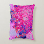 明るい赤紫色エレガントとダークブルーライムライトアジサイ アクセントクッション (裏面(縦))