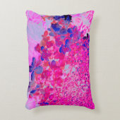 明るい赤紫色エレガントとダークブルーライムライトアジサイ アクセントクッション (正面(垂直))