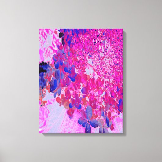 明るい赤紫色エレガントとダークブルーライムライトアジサイ キャンバスプリント (正面)