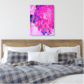 明るい赤紫色エレガントとダークブルーライムライトアジサイ キャンバスプリント (インサイチュ (寝室))