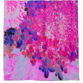 明るい赤紫色エレガントとダークブルーライムライトアジサイ シャワーカーテン (正面)