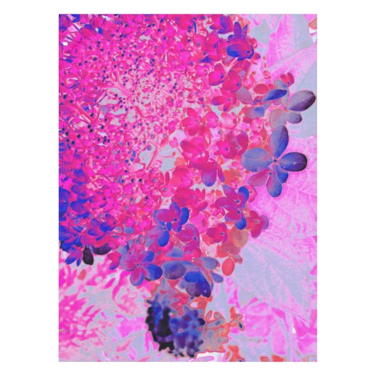 明るい赤紫色エレガントとダークブルーライムライトアジサイ テーブルクロス (正面)