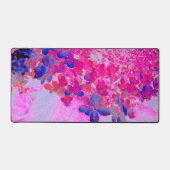 明るい赤紫色エレガントとダークブルーライムライトアジサイ デスクマット (正面)