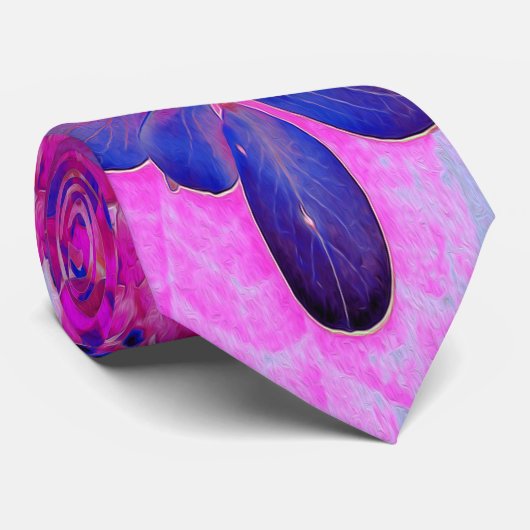 明るい赤紫色エレガントとダークブルーライムライトアジサイ ネクタイ (ロール)