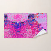 明るい赤紫色エレガントとダークブルーライムライトアジサイ バスタオルセット (ハンドタオル)