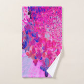 明るい赤紫色エレガントとダークブルーライムライトアジサイ バスタオルセット (ハンドタオル)