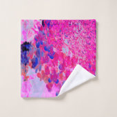 明るい赤紫色エレガントとダークブルーライムライトアジサイ バスタオルセット (ウォッシュタオル)