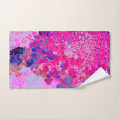 明るい赤紫色エレガントとダークブルーライムライトアジサイ バスタオルセット (ハンドタオル)