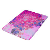 明るい赤紫色エレガントとダークブルーライムライトアジサイ バスマット (アングル)