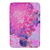 明るい赤紫色エレガントとダークブルーライムライトアジサイ バスマット (正面縦)