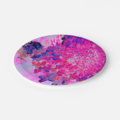 明るい赤紫色エレガントとダークブルーライムライトアジサイ ペーパープレート (アングル)