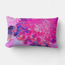 明るい赤紫色エレガントとダークブルーライムライトアジサイ ランバークッション