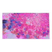 明るい赤紫色エレガントとダークブルーライムライトアジサイ 枕カバー (裏面-左)