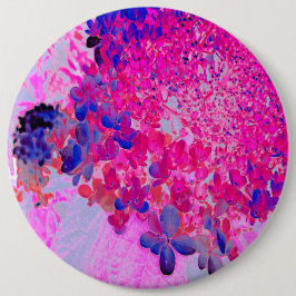 明るい赤紫色エレガントとダークブルーライムライトアジサイ 缶バッジ