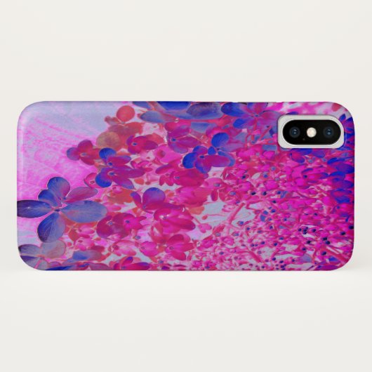 明るい赤紫色エレガントとダークブルーライムライトアジサイ Case-Mate iPhoneケース (裏面(横))