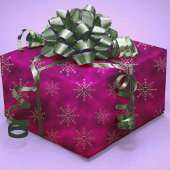 明るい赤紫色エレガントクリスマスの雪の結晶の休日 ラッピングペーパー