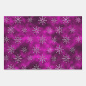 明るい赤紫色エレガントクリスマスオーナメント休暇 ラッピングペーパーシート (正面3)