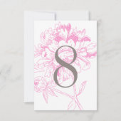 明るい赤紫色エレガントピンクとグレーのフローラ牡丹結婚の 招待状 (裏面)