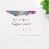 明るい赤紫色オパールデザインアポイントメントカード (デスク)