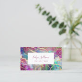 明るい赤紫色オパール背景名刺 名刺 (スタンド正面)