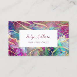 明るい赤紫色オパール背景名刺 名刺