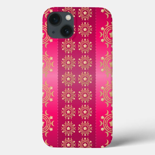 明るい赤紫色オリエンタルマンダラパターン Case-Mate iPhoneケース (裏面)