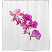 明るい赤紫色オーキッドスプレーシャワーカーテン シャワーカーテン (正面)