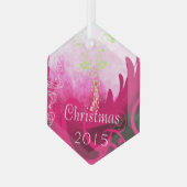 明るい赤紫色カラリリクリスマスオーナメント ガラスオーナメント (正面左)